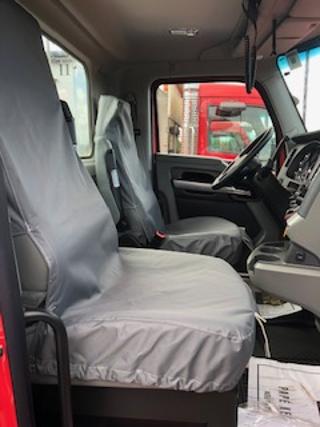 Heavy duty gray canvas semi truck seat cover
