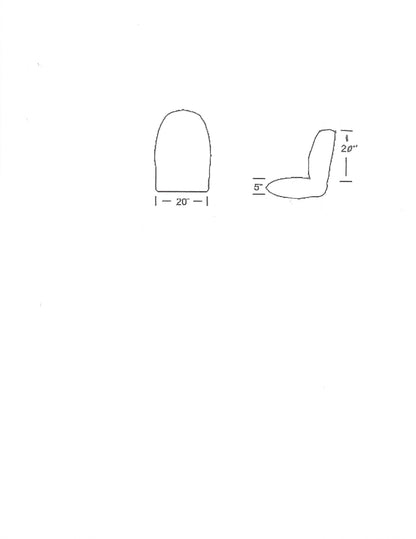 Low Back Backhoe Seat Cover - 20x20" Canvas or Vinyl, Made in USA