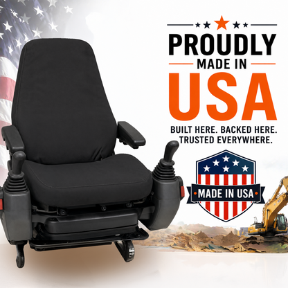 Mid Back Loader Seat Cover - 20x25" Canvas or Vinyl, Made in USA