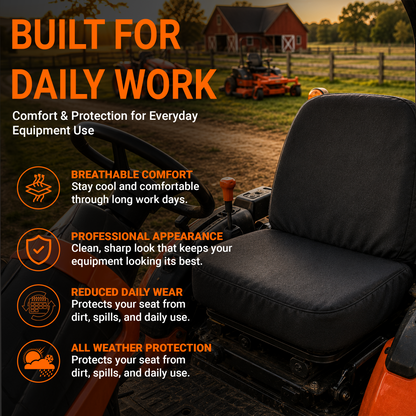 Mini Back Tractor Seat Cover - 16x16" Canvas or Vinyl, Made in USA