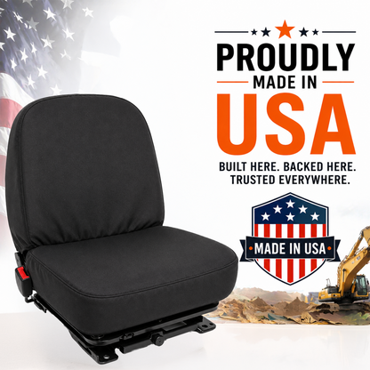 Mini Back Tractor Seat Cover - 16x16" Canvas or Vinyl, Made in USA