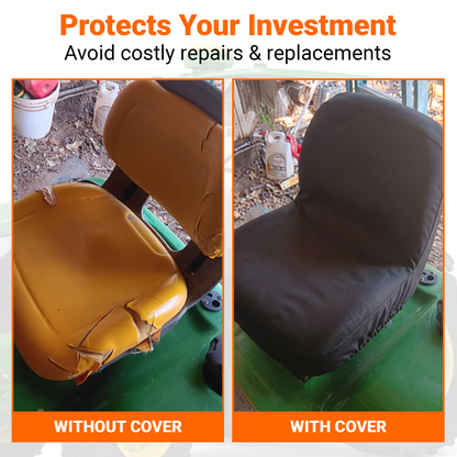 Small Back Tractor Seat Cover - 18x18" Canvas or Vinyl, Made in USA