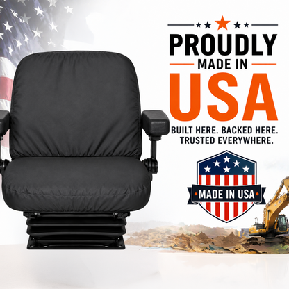 Small Back Tractor Seat Cover - 18x18" Canvas or Vinyl, Made in USA