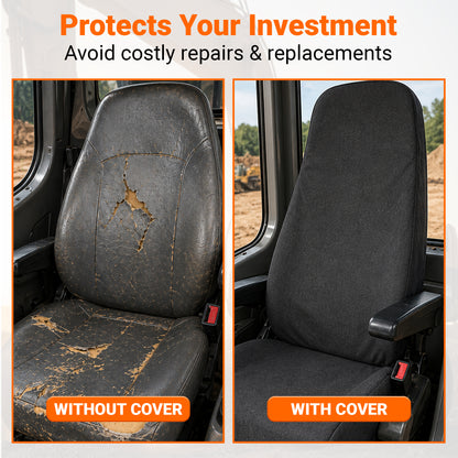 Super High Back Excavator Seat Cover - 20x35" Canvas, Made in USA