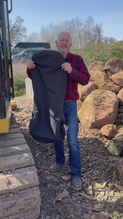 "Heavy duty canvas High back excavator seat cover 20x28 inches installation video"