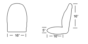 Mini back seat cover 16X16" size dimensions